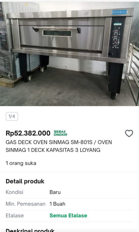 GAS DECK OVEN SINMAG SM 801S OVEN SINMAG 1 DECK KAPASITAS 3 LOYANG