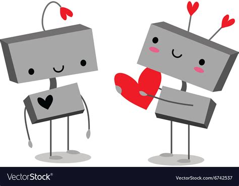 Robot love Royalty Free Vector Image - VectorStock