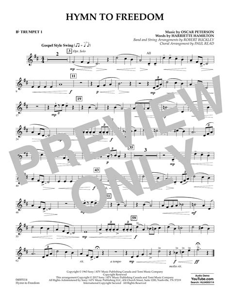 Hymn To Freedom Bb Trumpet 1 By Robert Buckley Sheet Music For