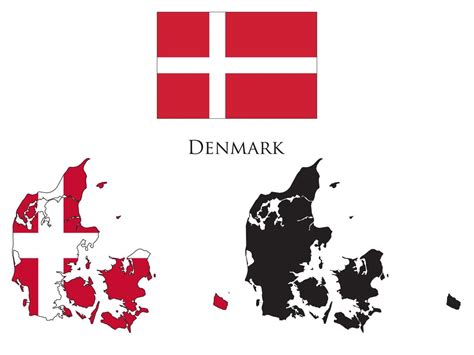 DENMARK flag and map illustration vector 21822834 Vector Art at Vecteezy