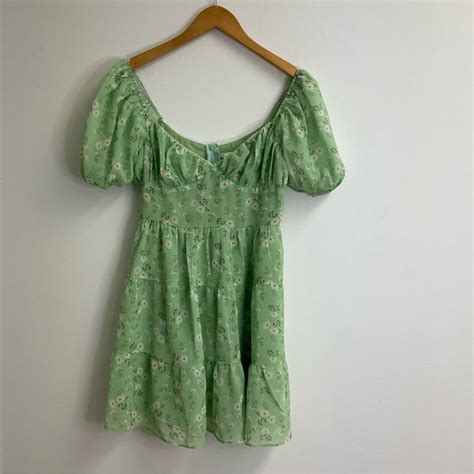 Princess Polly Dresses Princess Polly Tiered Daisy Floral Green