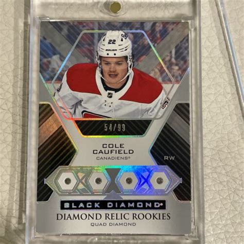 2021 22 Black Diamond Cole Caufield Quad Diamond Relic Rookie 0299