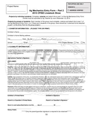 Fillable Online Ag Mechanics Entry Form Part 2 ADDRESS Fax Email Print