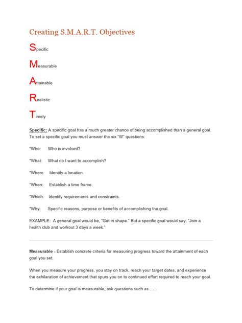 SMART Objectives | Download Free PDF | Goal | Senses