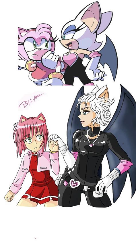 Amy Rose And Rouge The Bat In Sonic Universe No 87 In Human Version  Oh Anime Should I Say