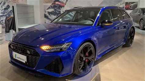 Stunning Audi Rs6 In Ultra Blue With Black 22 Rims Walkaround Youtube