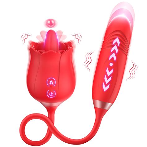 Rose Sex Toys For Womenamovibe Sex Toy Vibrator With 2 Thrusting And Vibration 10 Speed