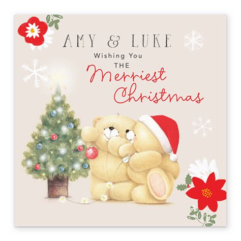 Personalised Forever Friends Festive Tree Christmas Card Hallmark Uk