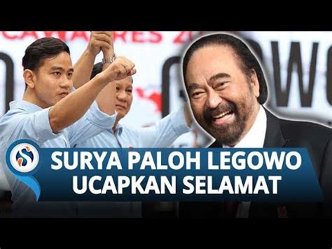 AKUI KEKALAHAN Surya Paloh Ucapkan Selamat Ke Prabowo Gibran Selamat