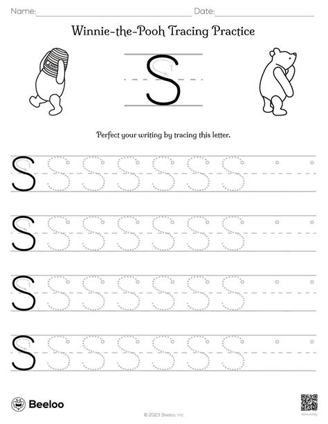 Winnie The Pooh Themed Word Tracing Worksheets Beeloo Printable