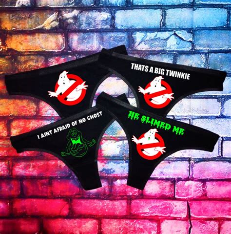 Ghostbusters Funny S Retro Dirty Cum Slut Naughty Horror Sexy Thong Panties Lingerie Underwear