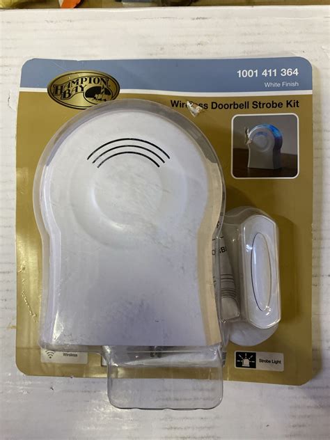 Hampton Bay Wireless Doorbell Led Strobe Kit White Finish 1001 411 364 Ebay