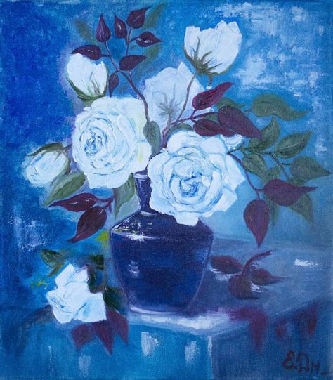 White Roses Painting By Olena Dmytrenko Saatchi Art