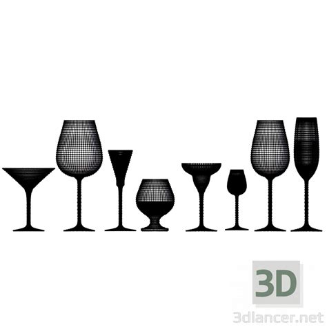 3d model Different types of glasses | 48678 | 3dlancer.net