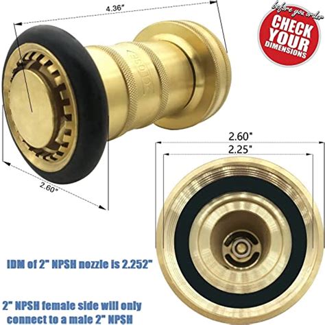 Snapklik 2 NPSH Fire Hose Nozzle Brass Fire Equipment Heavy Duty