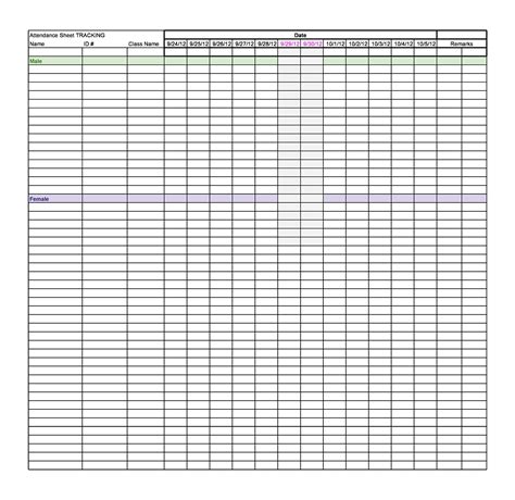 Attendance Chart Template: A Visual Reference of Charts | Chart Master