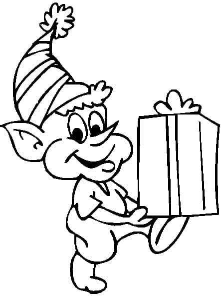 Coloriage Lutin De No L Avec Cadeau T L Charger Et Imprimer Gratuit