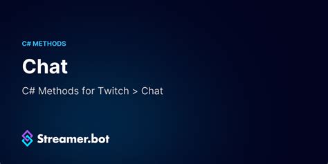 Chat Streamerbot Docs