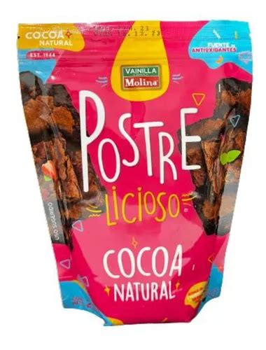 Cocoa Natural En Polvo Postre Licioso Vainilla Molina G Mercadolibre