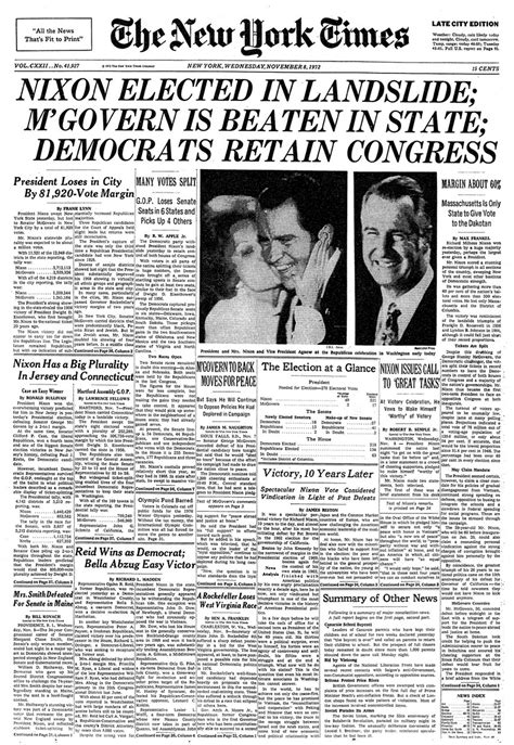 New York Times Election Front Pages The New York Times