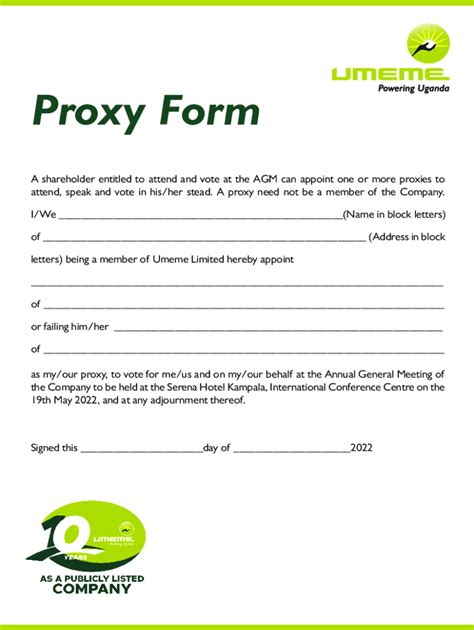 Fillable Online Attendance Card Form Of Proxy Fax Email Print Pdffiller