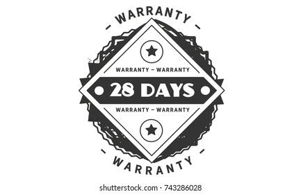 28 Days Warranty Icon Vintage Rubber Stock Vector Royalty Free