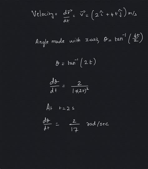 A Particle Moves In Xy Plane The Position Vector At Any Time T Is Vec