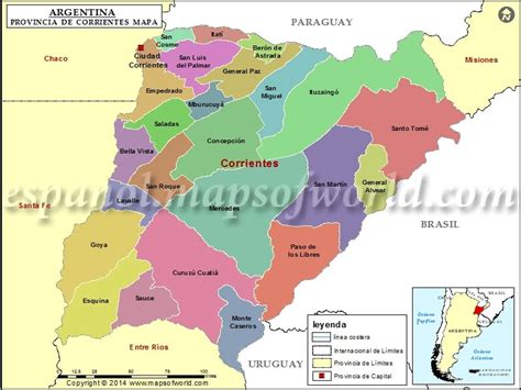 Mapa De Corrientes Provincia De Corrientes Argentina