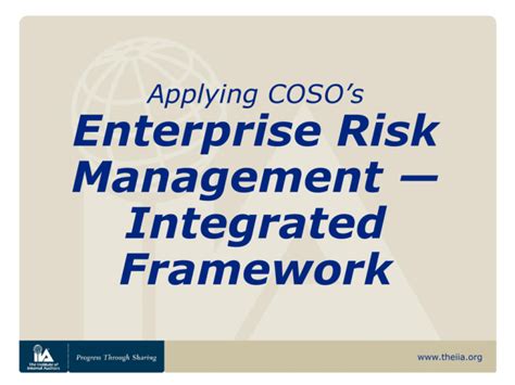 Applying Cosos Enterprise Risk Management — Integrated