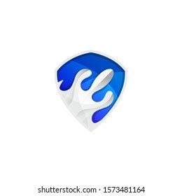 Abstract Blue Shield Logo Vector Template Stock Vector (Royalty Free ...