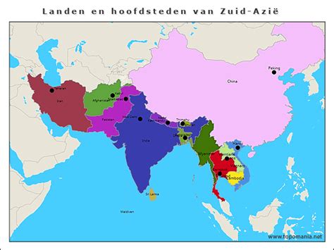 Topografie Landen en hoofdsteden van Zuid Azië topomania net