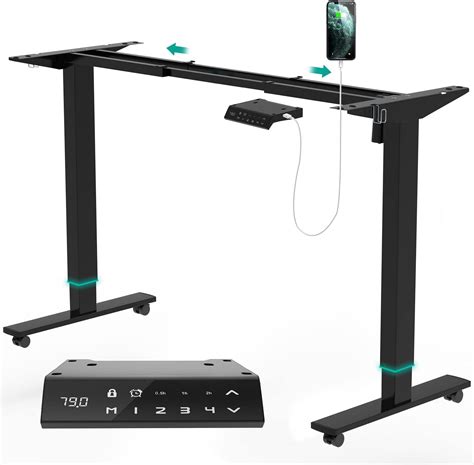 Jummico Height Adjustable Electric Standing Desk Frame With Usb Socket