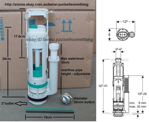 Ideal Standard Geberit Toilet Dual Flush Valve Replacement Cistern