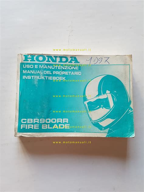 Honda Cbr Rr Fireblade Manuale Uso Manutenzione Originale