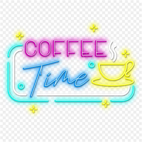 Neon Sign Effect Vector Hd Png Images Vector Coffee Time Neon Sign