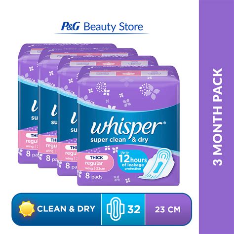 3 Month Pack Whisper Super Clean And Dry Sanitary Napkin With Wings 8