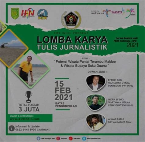 Buruan Pwi Inhil Gelar Lomba Karya Tulis Jurnalistik Ini Syarat