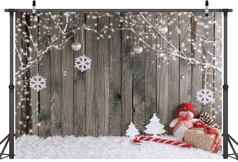 Lywygg X Ft Christmas Backdrop Photography Snow Backdrop Vinyl Wooden