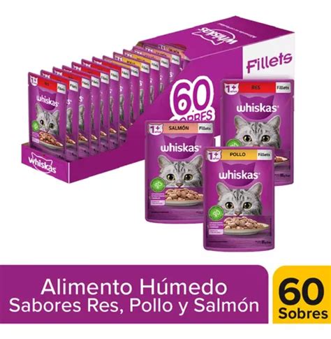 Whiskas Alimento H Medo Gato Sobres Carne Pollo Y Salm N Mercadolibre