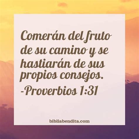 Explicación Proverbios 1 31 comerán del fruto de su camino y se