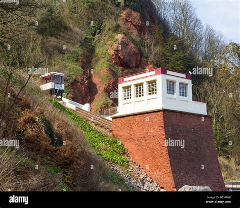 The Babbacombe Cliff Railway At Oddicombe Beach Torbay Devon England Uk