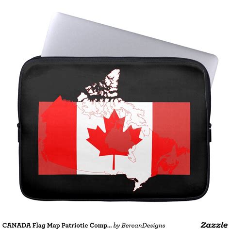 CANADA Flag Map Patriotic Computer Laptop Sleeve | Zazzle | Canada flag ...