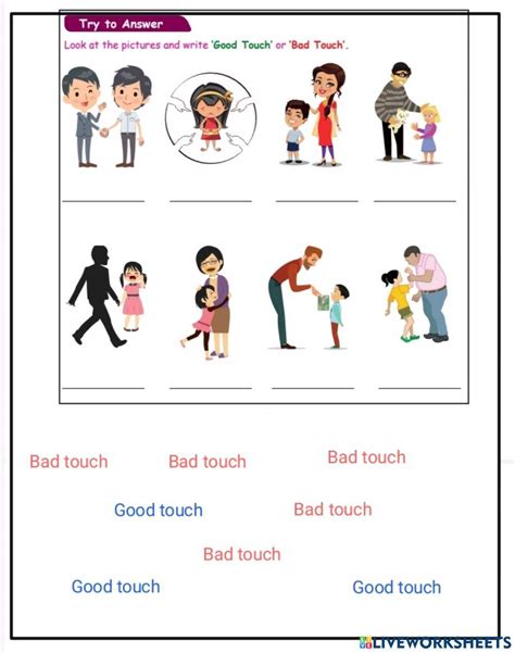 Good Touch And Bad Touch Worksheet Live Worksheets Worksheets Library