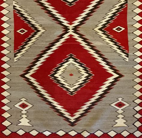 Navajo Rug Red Mesa circa 1940 46 x 68 hand-spun churro wool with ...