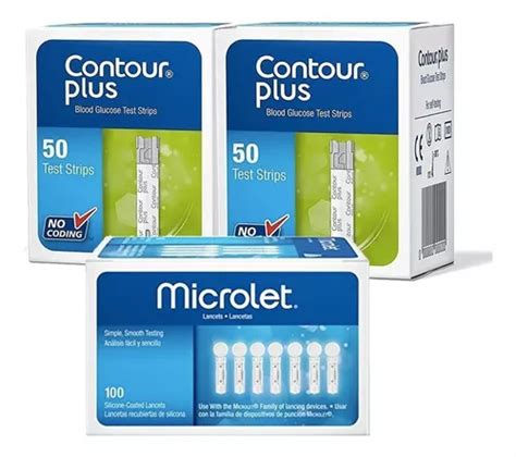 Contour Plus Paquete Tiras Y Lancetas P Glucometro