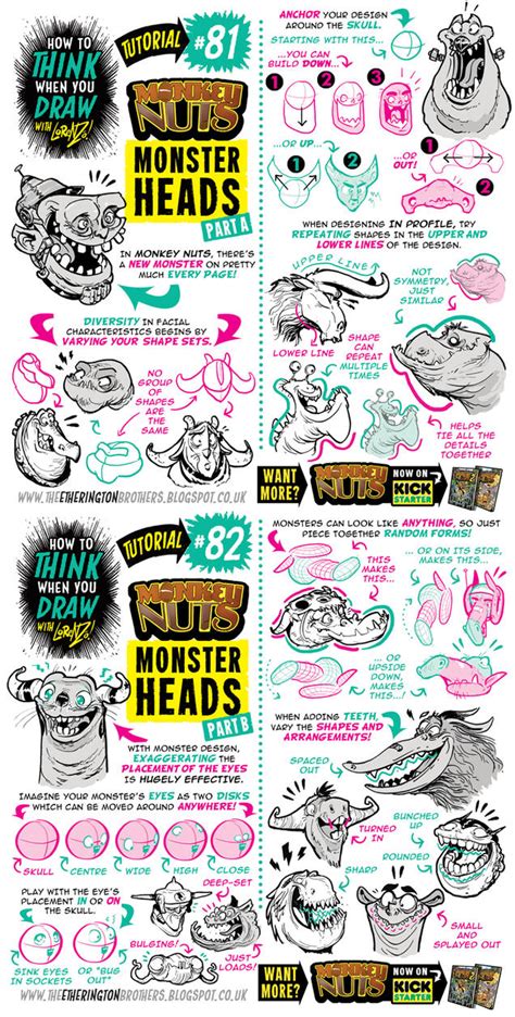 How To Draw Monster Heads And Faces Tutorial By Studioblinktwice On