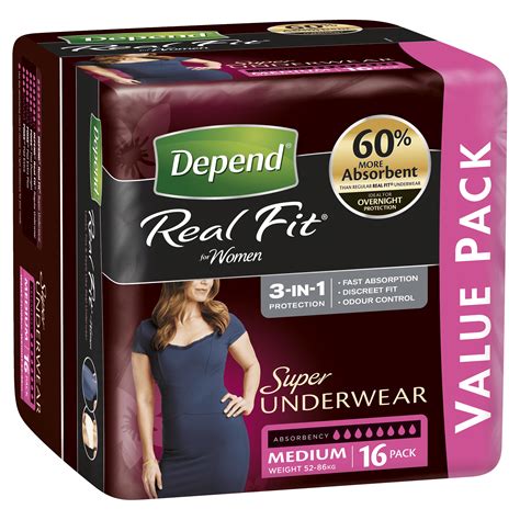 Depend Real Fit Super Women Medium Value Pack 16 Pack Allcare Warehouse