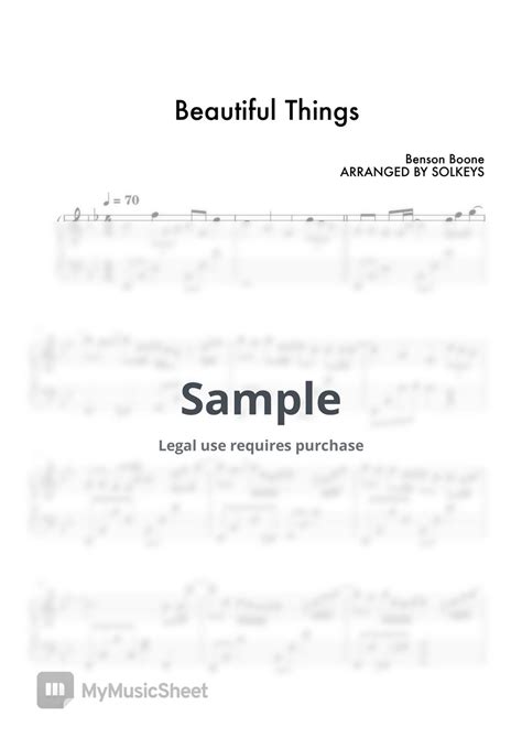 Benson Boone Beautiful Things Sheets By Solkeys