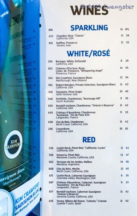 Drink Menu 2019 Royal Caribbean Dining Royal Caribbean Blog