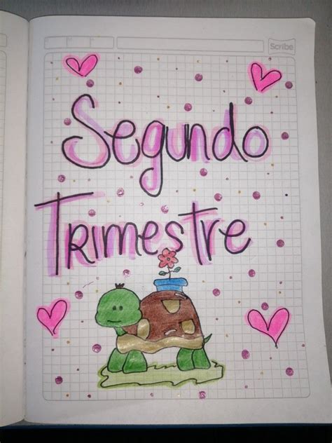 Portada De Segundo Trimestre Bordes Garabateado Cuadernos De Dibujo